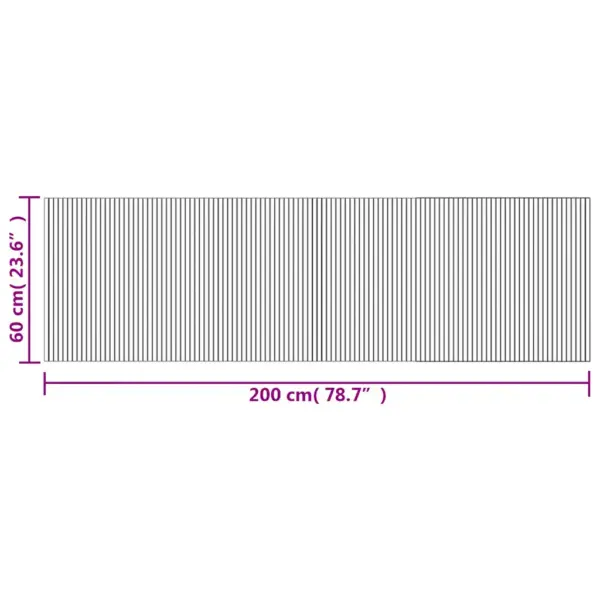 Pruun ristkülikukujuline bambusvaip libisemiskindla tagusega, 60 x 200 cm – 8