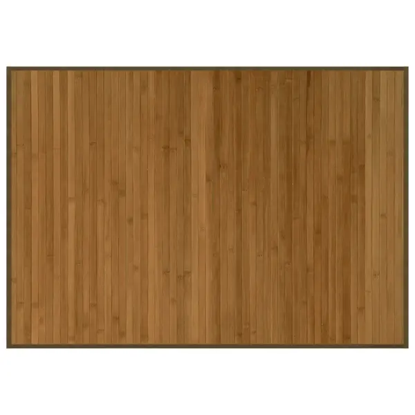 Ristkülikukujuline bambusvaip, pruun, libisemiskindla tagusega, 70 x 100 cm – 2