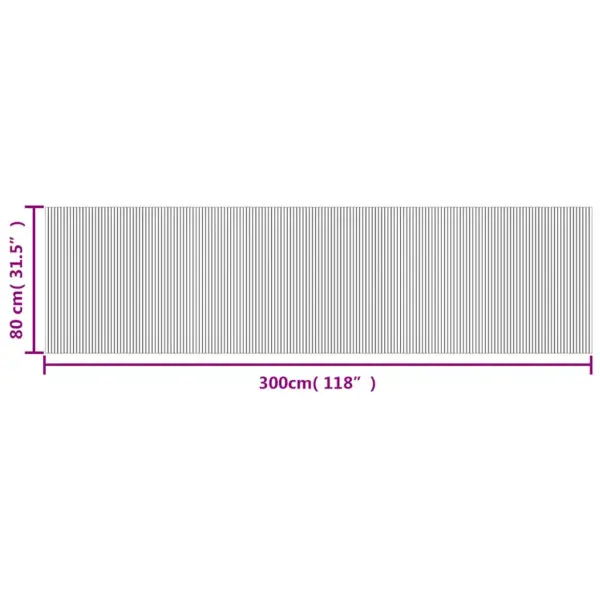 Pruun ristkülikukujuline bambusvaip libisemiskindla tagaküljega, 80 x 300 cm – 8
