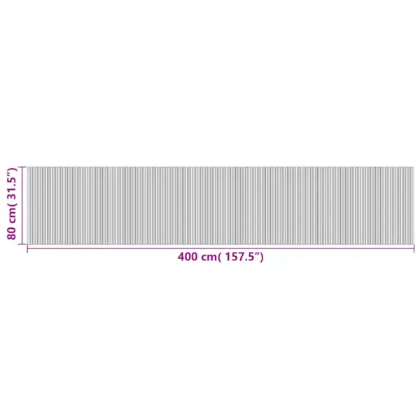 Ristkülikukujuline bambusvaip, pruun, libisemiskindla tagusega, 80 x 400 cm - 8