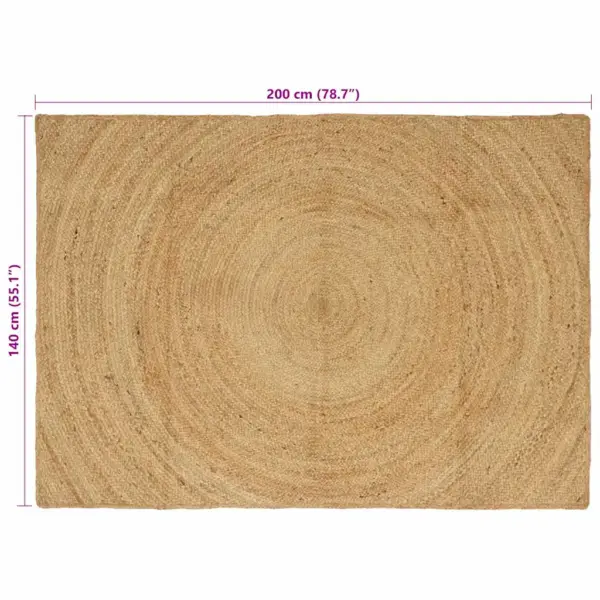 Ristkülikukujuline džuutvaip, pruun, 140 x 200 cm – 8