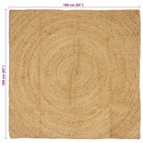 Pruun ruudukujuline džuutvaip, 160 x 160 cm – 8