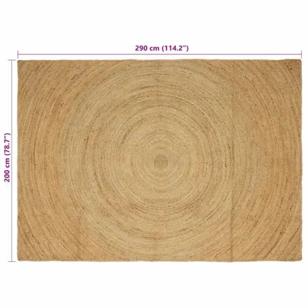 Pruun ristkülikukujuline džuutvaip, 200 x 290 cm, masinpestav – 8