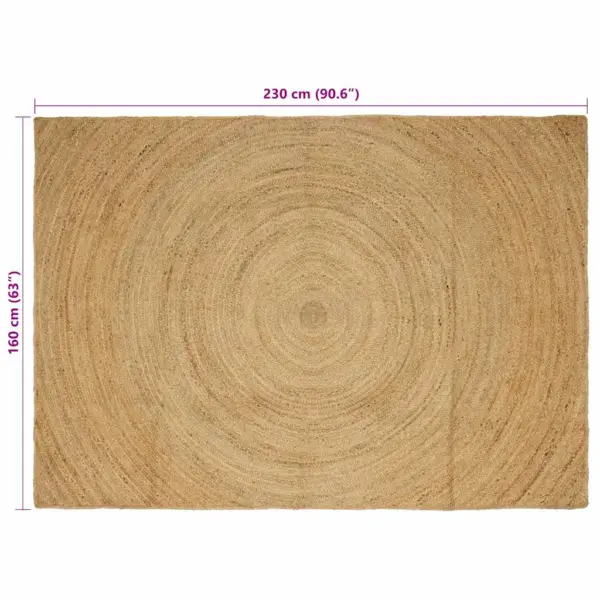 Pruun ristkülikukujuline džuutvaip, masinpestav, 160 x 230 cm – 8