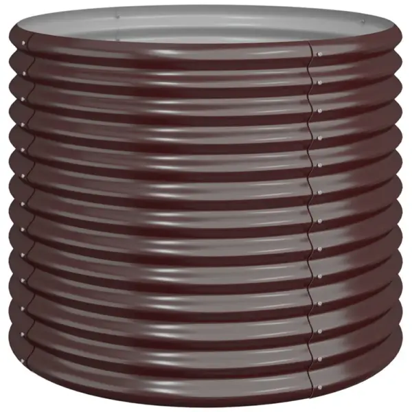 Pruun ümmargune aia taimekast galvaniseeritud terasest, 80 x 68 cm – 2