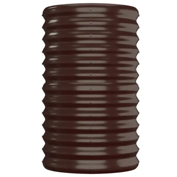 Ovaalne aia taimelava, pruun galvaniseeritud teras, 152 x 40 x 68 cm – 4