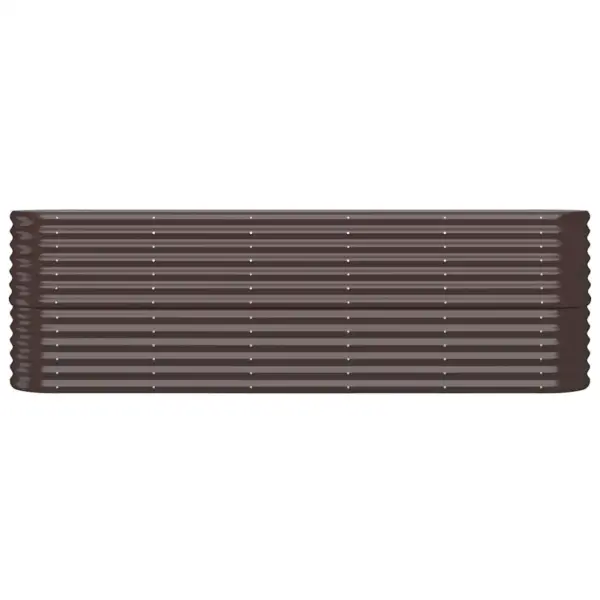 Ovaalne aia taimelava galvaniseeritud terasest, pruun, 224 x 40 x 68 cm – 3