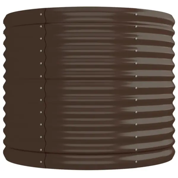 Pruun ovaalne aia taimelava, galvaniseeritud teras, 224 x 80 x 68 cm – 4