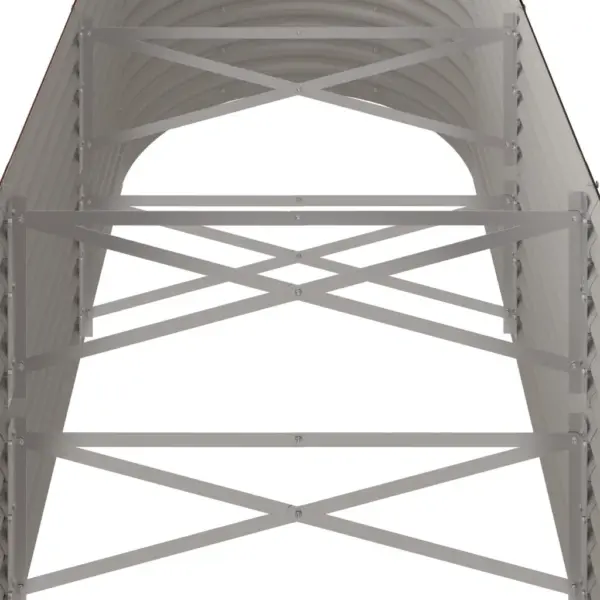 Pruun ovaalne aia taimelava, galvaniseeritud teras, 224 x 80 x 68 cm – 5