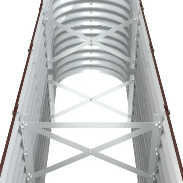 Pruun galvaniseeritud terasest ovaalne aia taimelava, 332 x 40 x 68 cm – 5