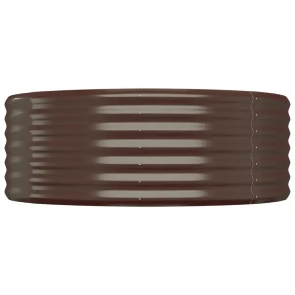 Pruun ovaalne aia taimelava, galvaniseeritud teras, 396 x 100 x 36 cm – 4