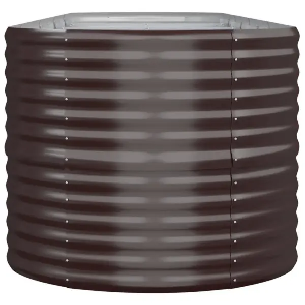 Ovaalne galvaniseeritud terasest aia taimelava, pruun, 440 x 80 x 68 cm – 4