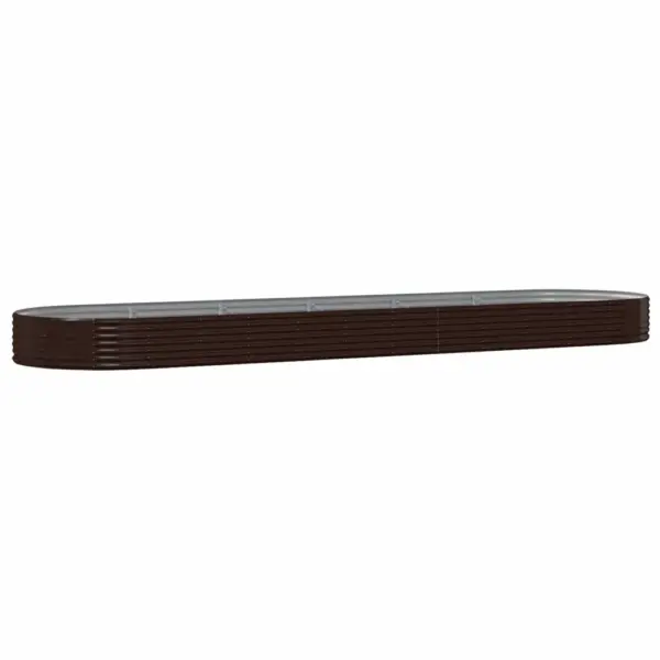 Pruun ovaalne aia taimelava galvaniseeritud terasest, 523 x 140 x 36 cm - 2
