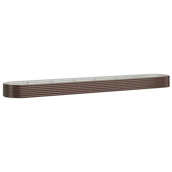 Pruun ovaalne aia taimelava, galvaniseeritud teras, 544 x 100 x 36 cm – 2