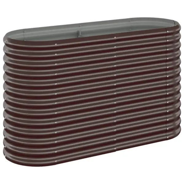 Aia taimelava, ovaalne, pruun galvaniseeritud teras, 114 x 40 x 68 cm – 2