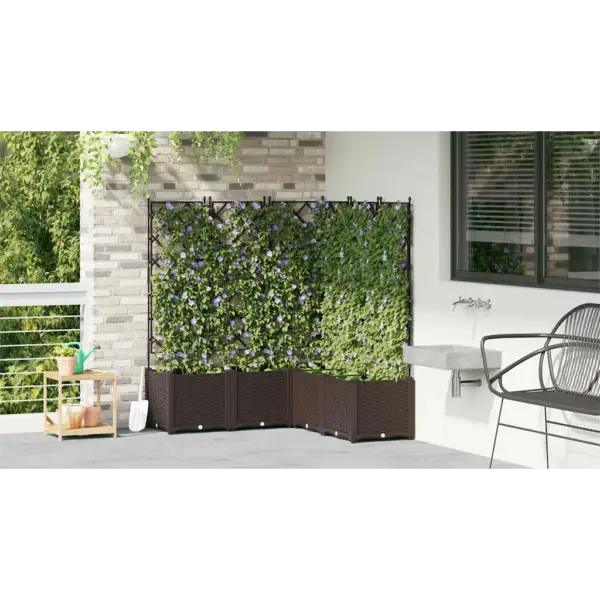 Pruun terasest istutuskast trellisega, 5 tk, 120 x 120 x 143 cm – 4