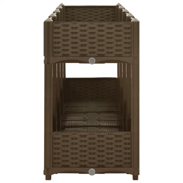 Kahe tasandiga taimekast, pruun polüpropüleen, 160 x 40 x 71 cm – 4