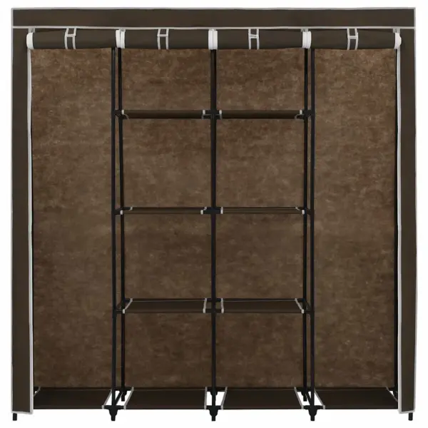 Kangaskattega garderoob 4 sektsiooniga, pruun, 175 x 45 x 170 cm – 4