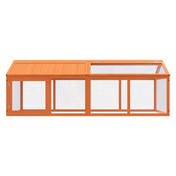 Väliaedik väikeloomadele hingedega katusega, pruun männipuit, 200 x 112,5 x 74 cm – 3