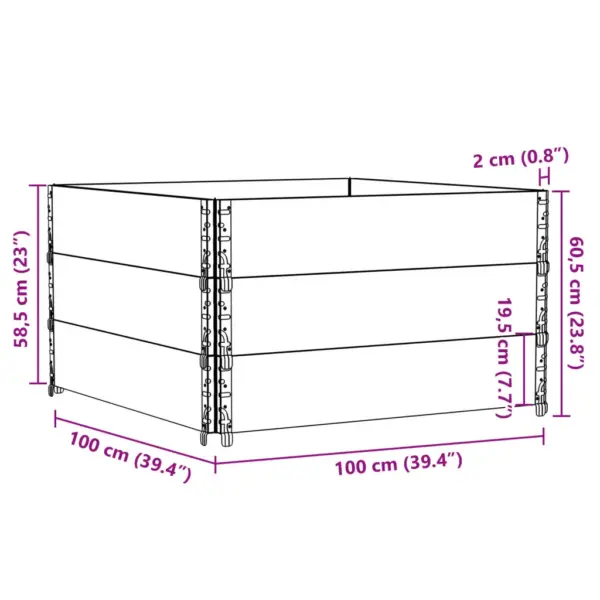 Virnastatav aiataimekast pruunist männipuidust, 100 x 100 x 60,5 cm – 8