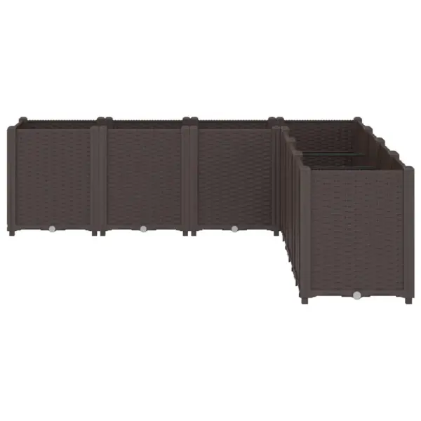 Modulaarne polüpropüleenist aia taimekasti komplekt, pruun, 160 x 160 x 53 cm – 3