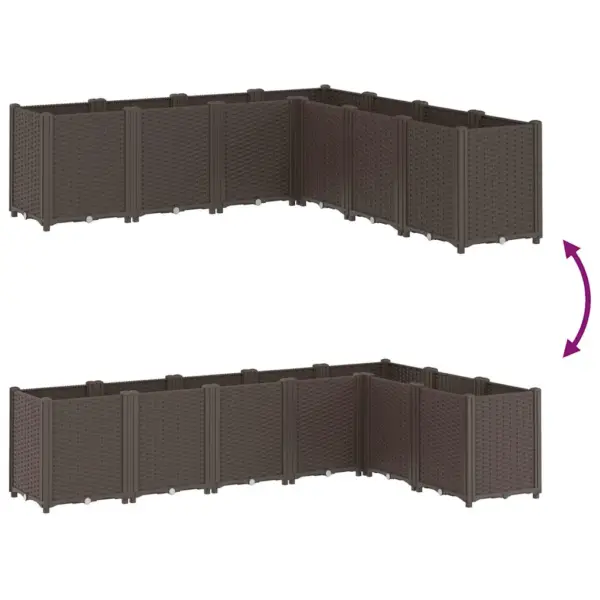 Modulaarne polüpropüleenist aia taimekasti komplekt, pruun, 160 x 160 x 53 cm – 6