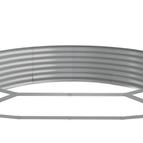 Ovaalne aia taimekast, pruun galvaniseeritud teras, 373 x 140 x 36 cm – 5