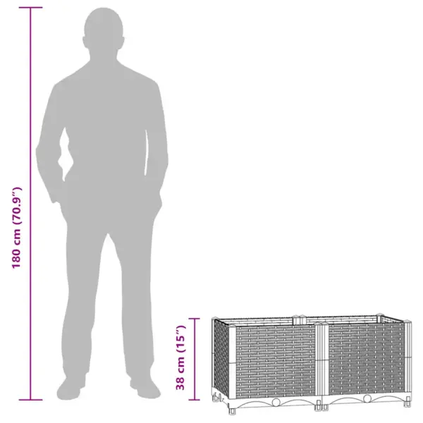Pruun polüpropüleenist taimekast 80 x 40 x 38 cm – 9