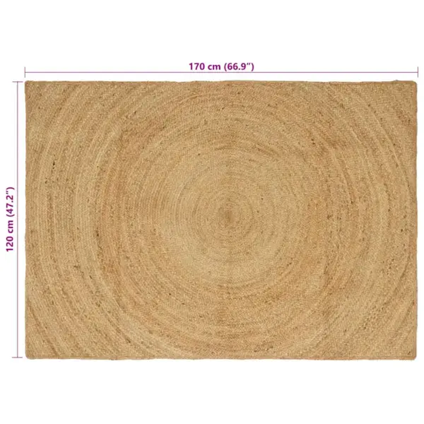 Käsitsi kootud pruun ristkülikukujuline džuutvaip, 120 x 170 cm – 8