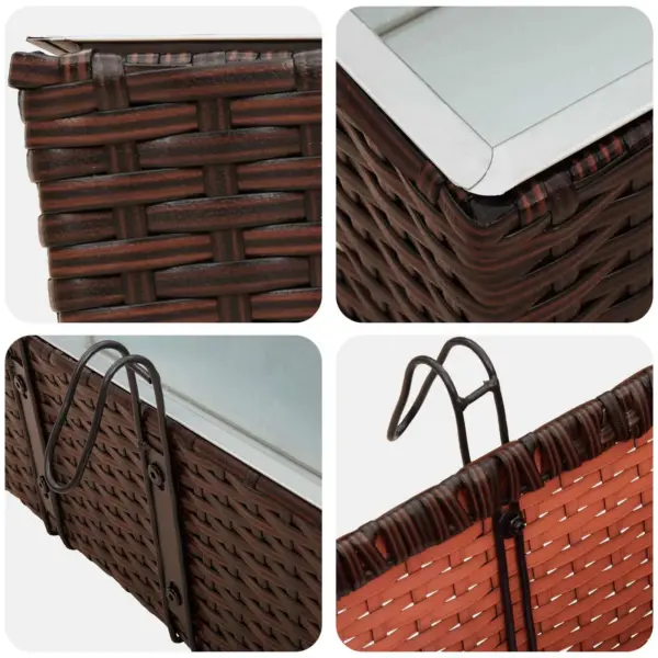 Rõdukast metallraamiga, pruun rotangilook, konksudega, 50 x 17 x 17 cm – 8