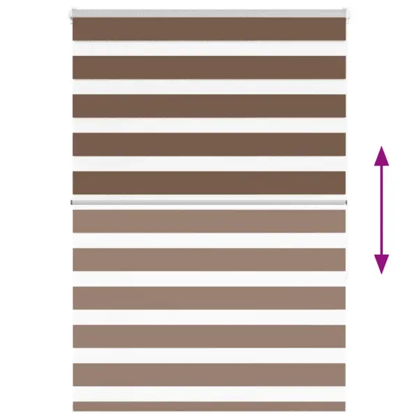 Pruun triibuline sebraruloo 100 x 150 cm, 100% polüester – 5