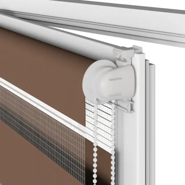 Pruun sebraruloo triibuline ketiühendusega, 110 x 150 cm, 100% polüester, alumiiniumsiiniga – 11