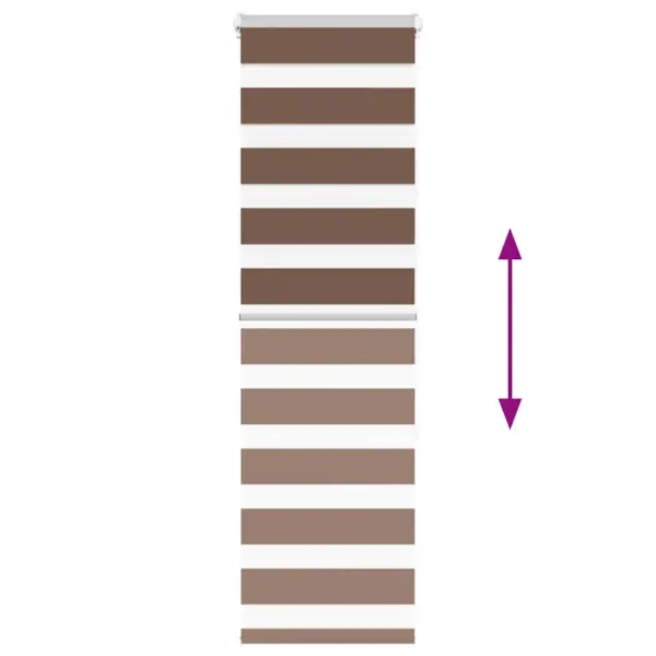 Triibuline sebraruloo pruun, 50 x 150 cm, 100% polüester, kettmehhanismiga – 5
