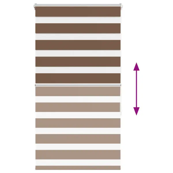Pruun triibuline sebraruloo, 80 x 150 cm, kanga laius 75,9 cm, polüester – 5