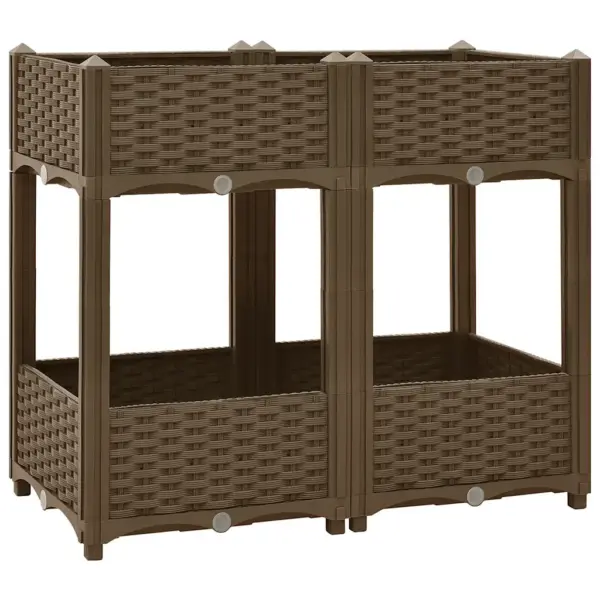 Pruun taimekast 2 riiuliga, PP polüpropüleen, 80 x 40 x 71 cm – 2