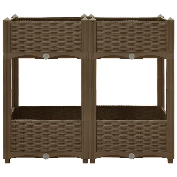 Pruun taimekast 2 riiuliga, PP polüpropüleen, 80 x 40 x 71 cm – 3