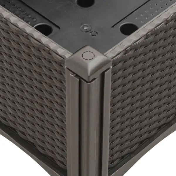 Rotangimustriga taimekast jalgadel, pruun, PP, 80 x 40 x 42 cm – 6