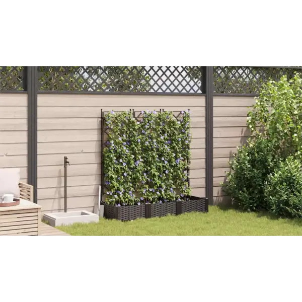 Aia istutuskastid trelliseintega, 3 tk, pruun teras, 120 x 40 x 125,5 cm – 4