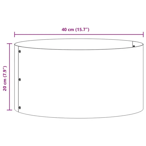 Pruun terasest istutusrõngaste komplekt, 5 tk, 40 x 40 x 20 cm välitingimustesse – 11
