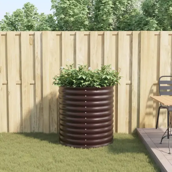 Kõrge terasest aiapeenar, pruun, 80 x 80 x 81 cm – 4
