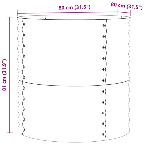 Kõrge terasest aiapeenar, pruun, 80 x 80 x 81 cm – 10