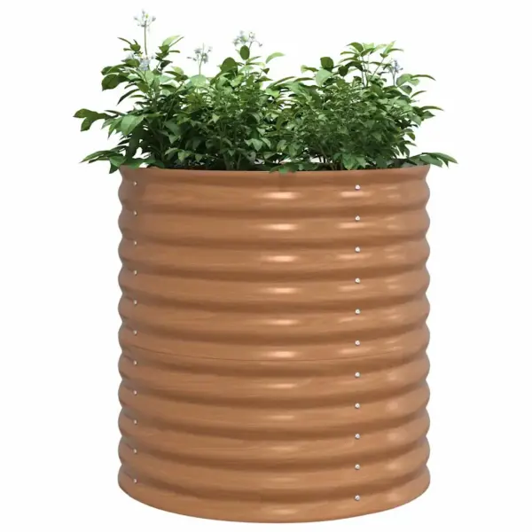 Kõrge aiapeenar, pruun teras, 80 x 80 x 81 cm – 3