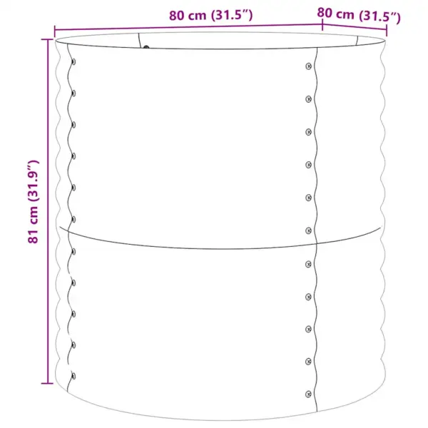 Kõrge aiapeenar, pruun teras, 80 x 80 x 81 cm – 10