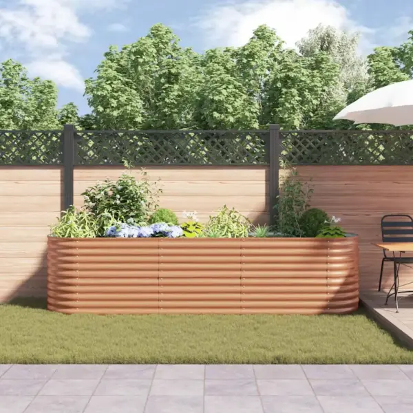 Pruun terasest kõrge peenar, 316 x 80 x 81 cm, välitingimustesse – 4