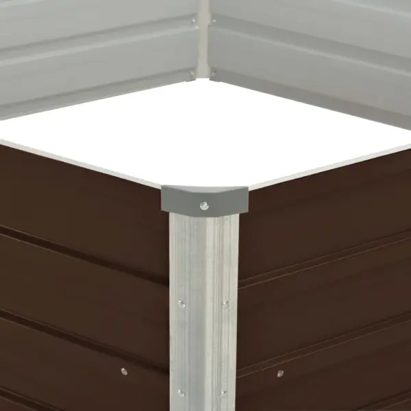 Kuusnurkne kõrgendatud aiapeenar, pruun tsingitud teras, 129 x 129 x 45 cm – 4