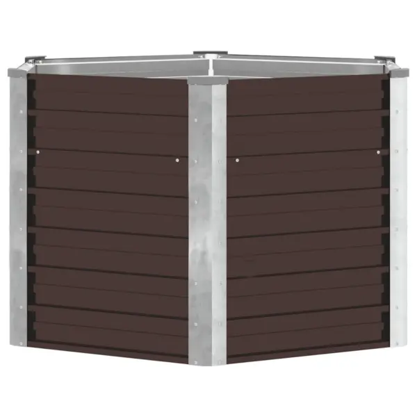 Pruun tsingitud terasest kõrgpeenar avatud põhjaga, 129 x 129 x 77 cm – 5