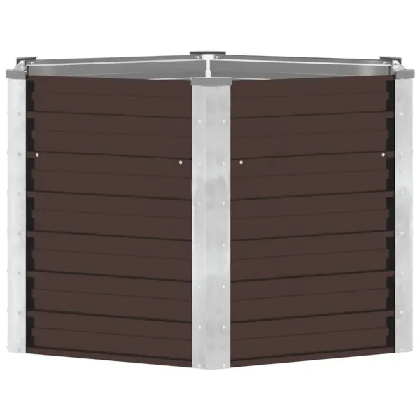 Pruun tsingitud terasest kõrgpeenar avatud põhjaga, 129 x 129 x 77 cm – 6