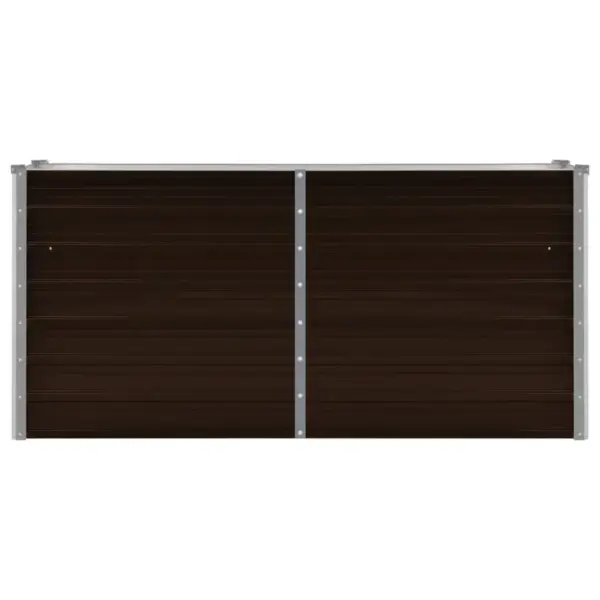 Pruun tsingitud terasest taimelava, 160 x 40 x 77 cm – 4