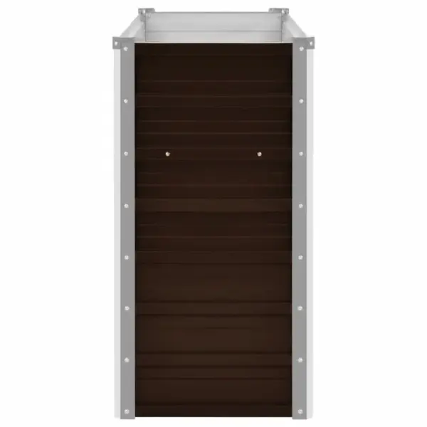 Pruun tsingitud terasest taimelava, 160 x 40 x 77 cm – 5