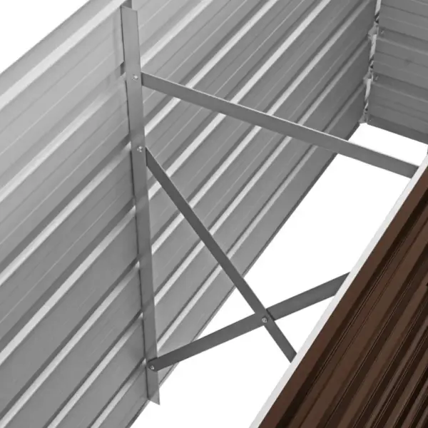 Pruun tsingitud terasest taimelava, 160 x 40 x 77 cm – 7